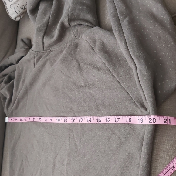 Mazine women's taupe tan green hoodie hooded sweatshirt zip up polkadots - Picture 12 of 16